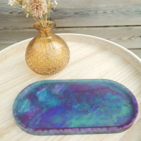 Plankje van epoxy met vlinders